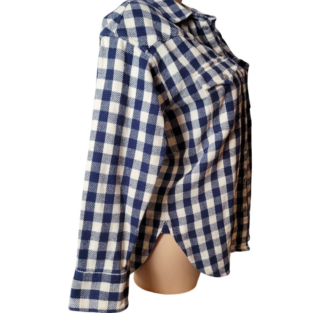 J. Crew Womens Blue & White Checkered Button-Up Shirt - Picture 11 of 15